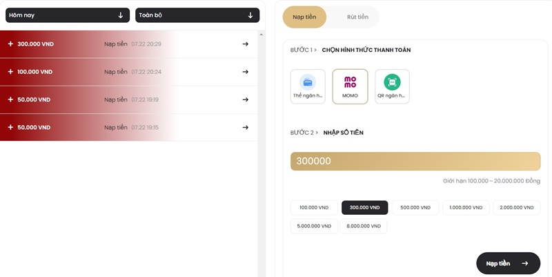Nạp tiền qua Momo là phương thức rất được ưa chuộng
